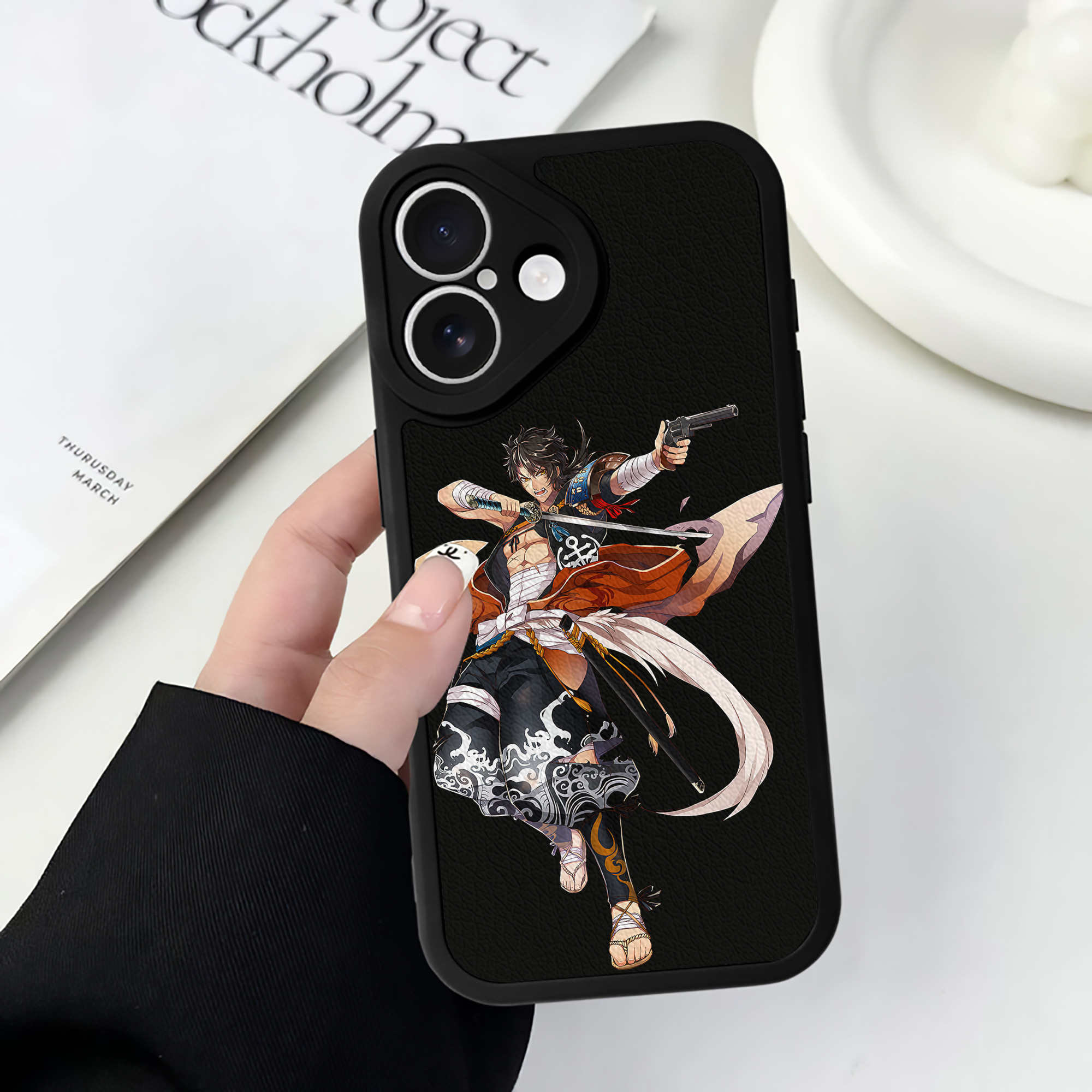 （画像用） 刀剣乱舞 Touken Ranbu 【iPhone 16シリーズ対応】シリコンスマホケース（レザー調） 材質：シリコン